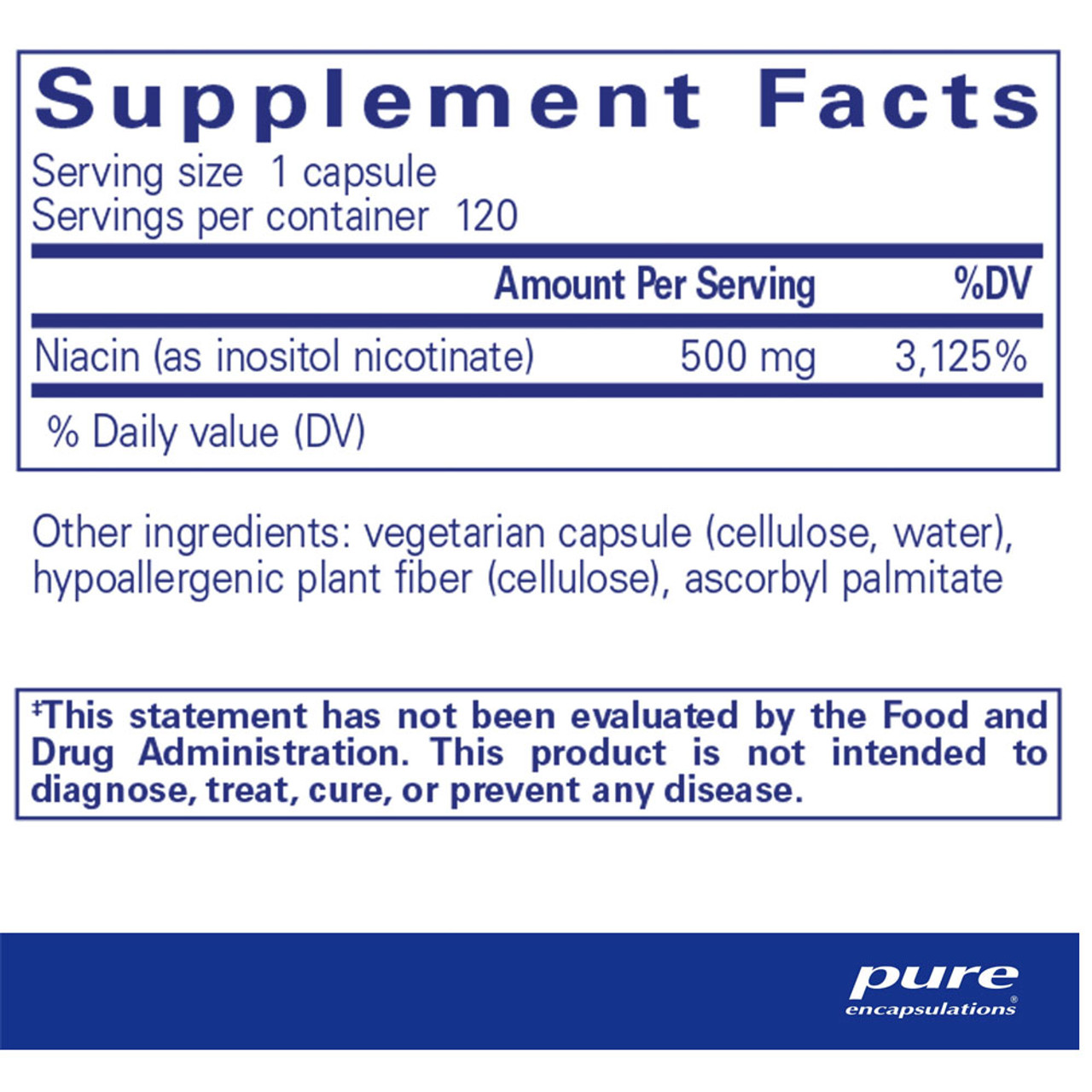 Pure Encapsulations Niacitol 500mg - 120 Capsules