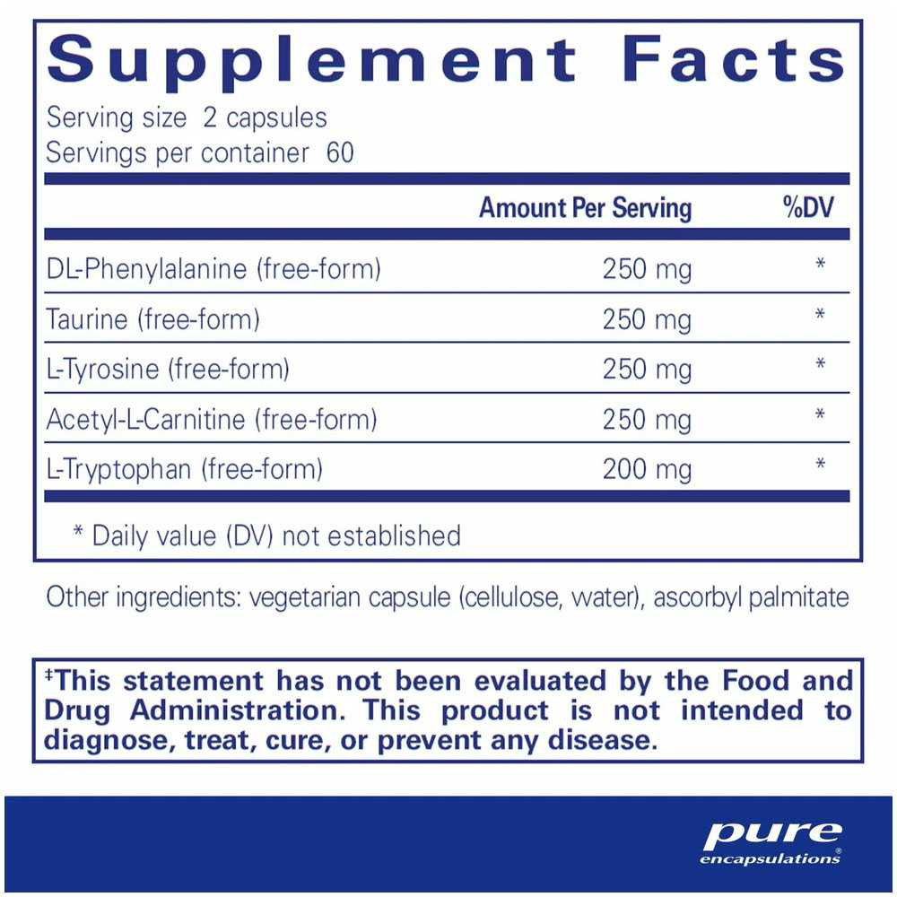 Pure Encapsulations Cognitive Aminos - 120 Capsules PURE17839 BeautifiedYou.com