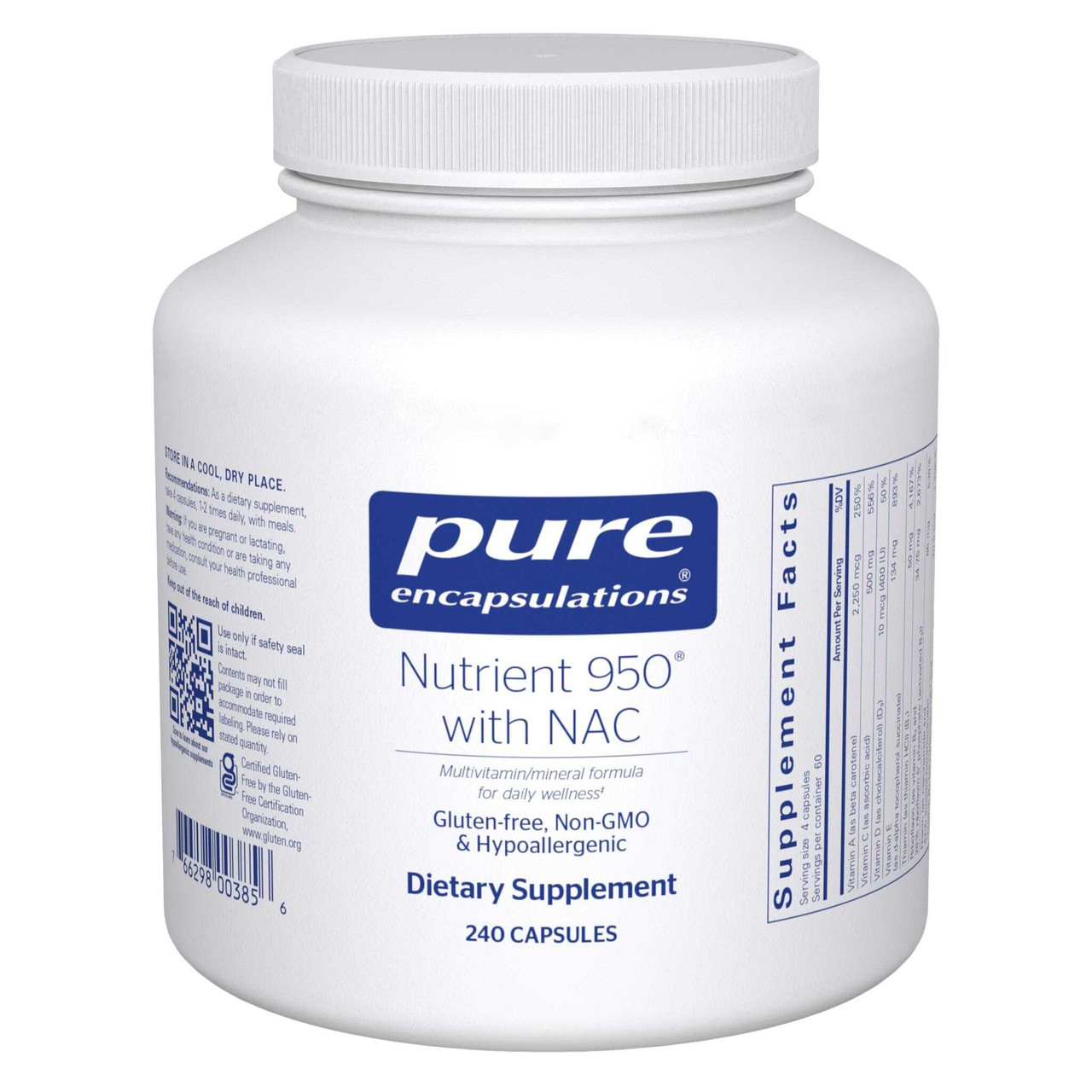 Pure Encapsulations Nutrient 950 with NAC - 240 Capsules PURE03856 BeautifiedYou.com