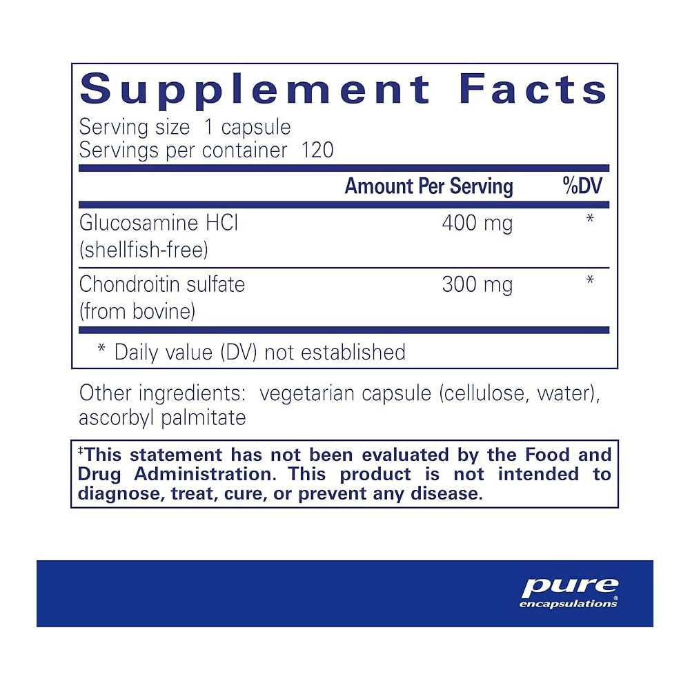 Pure Encapsulations Glucosamine HCl Chondroitin - 120 Capsules PURE06642 BeautifiedYou.com