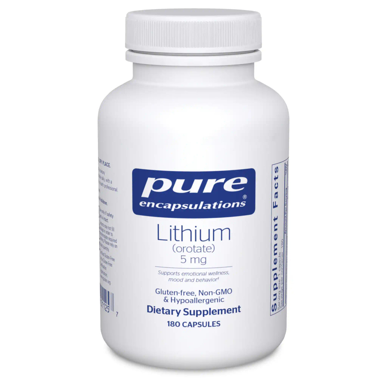 Pure Encapsulations Lithium (Orotate) 5mg PURE-LO5mg BeautifiedYou.com