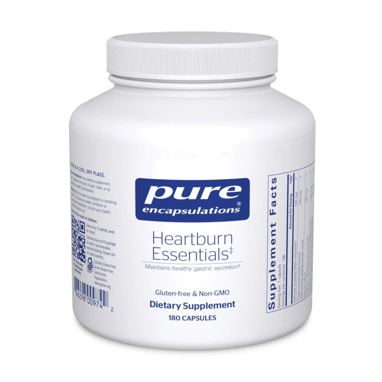 Pure Encapsulations Heartburn Essentials 180 capsule bottle
