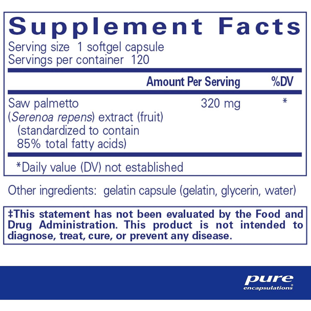 Pure Encapsulations Saw Palmetto 320