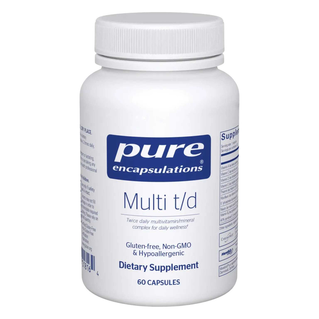 Pure Encapsulations Multi t/d multivitamin 60 capsule bottle
