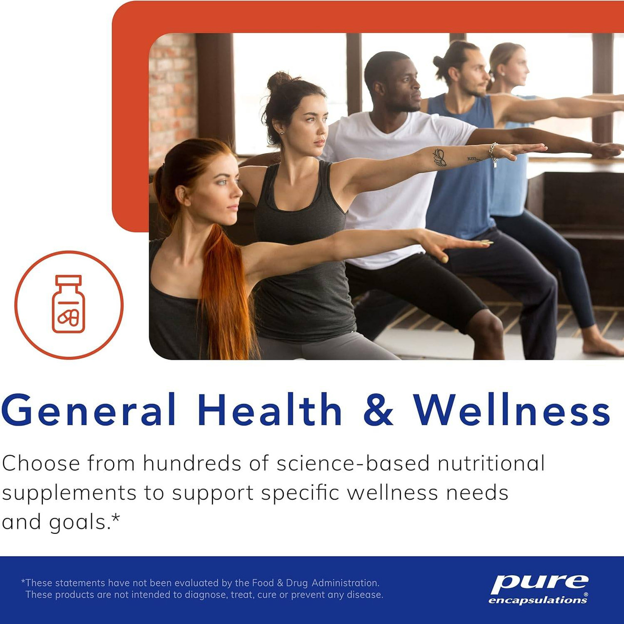 Group exercise class, Pure Encapsulations general health and wellness graphic