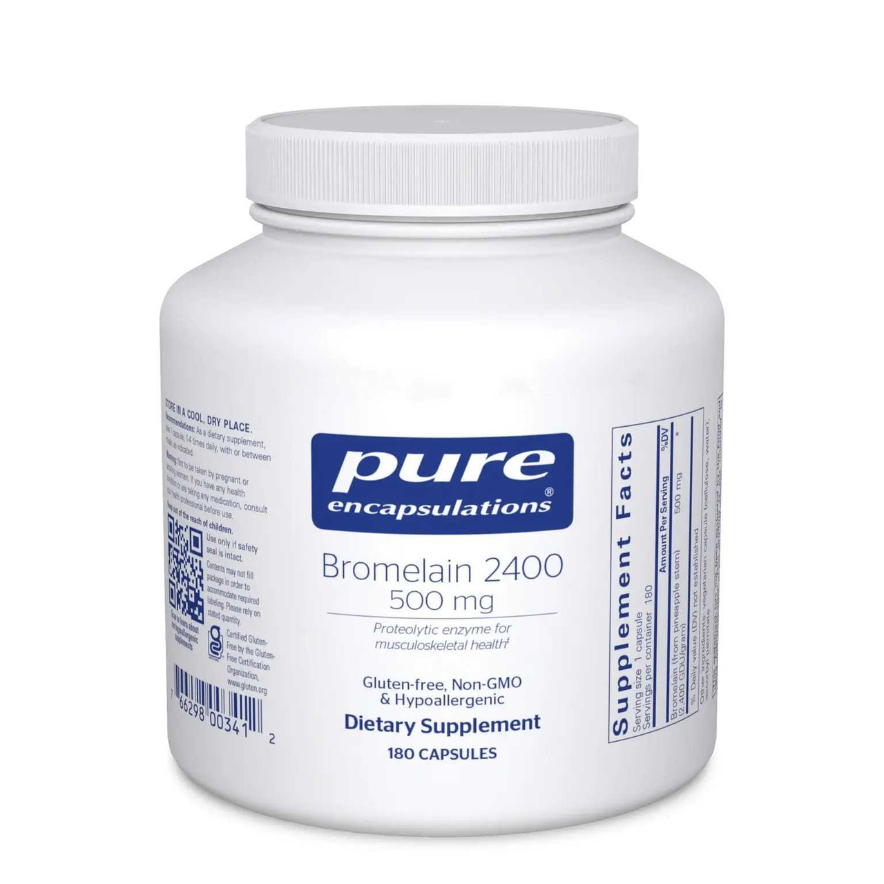 Pure Encapsulations Bromelain 2400 500 mg 180 capsule bottle