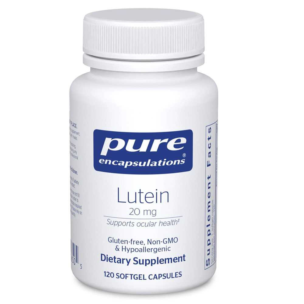 Pure Encapsulations Lutein 20 mg 120 softgel capsule bottle