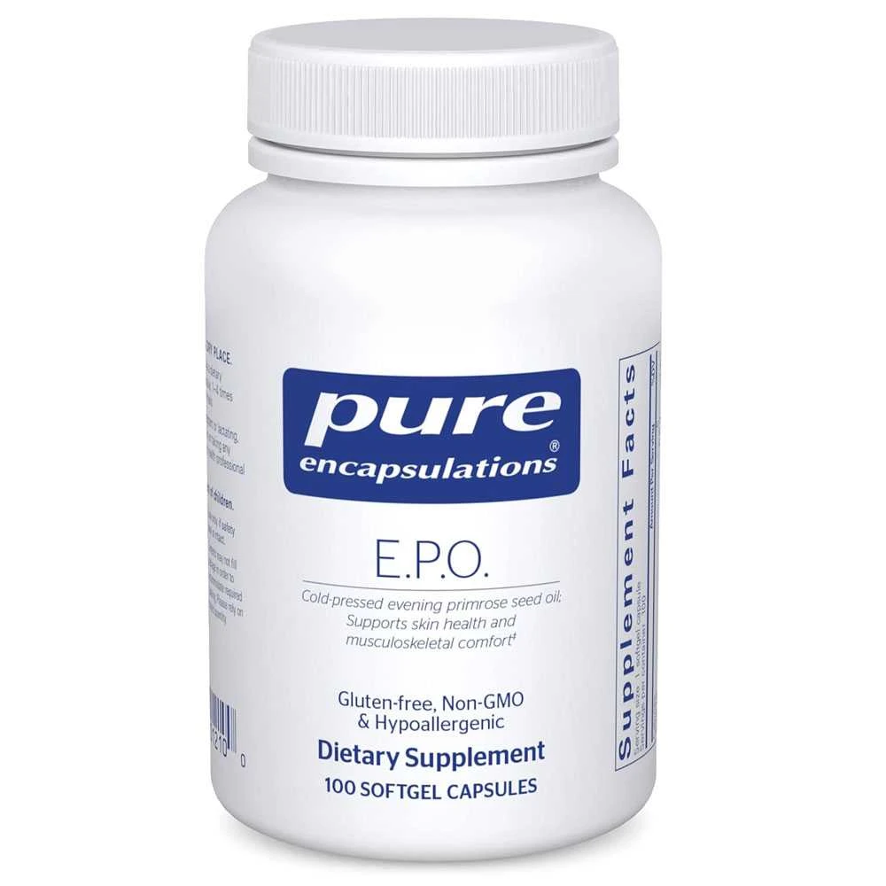 Pure Encapsulations E.P.O. evening primrose oil 100 softgel bottle