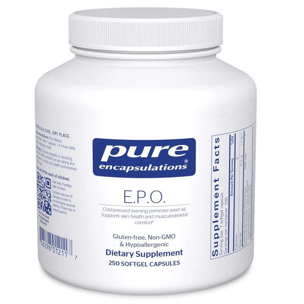 Pure Encapsulations E.P.O. evening primrose oil 250 softgel bottle