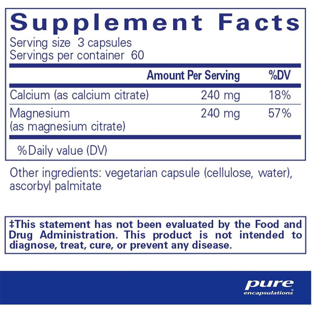 Pure Encapsulations Calcium Magnesium (Citrate) PURE-CGC BeautifiedYou.com