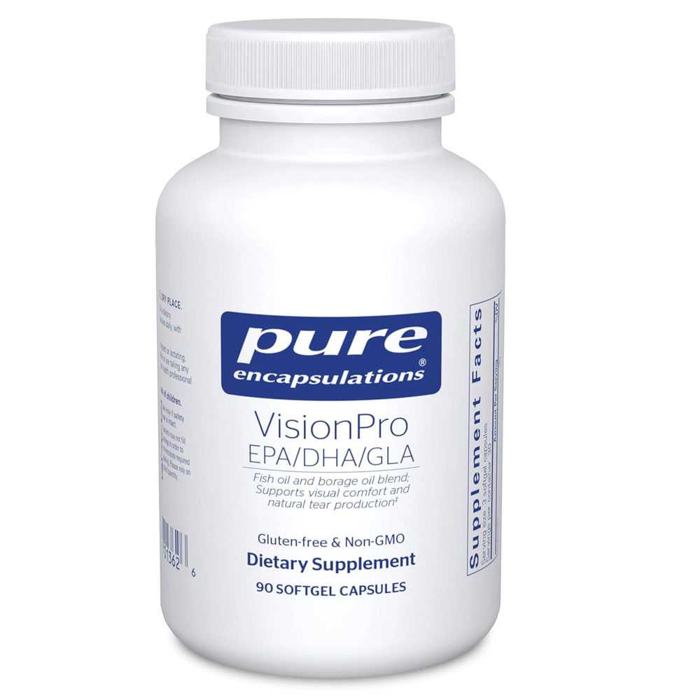 Pure Encapsulations VisionPro EPA/DHA/GLA 90 softgel bottle