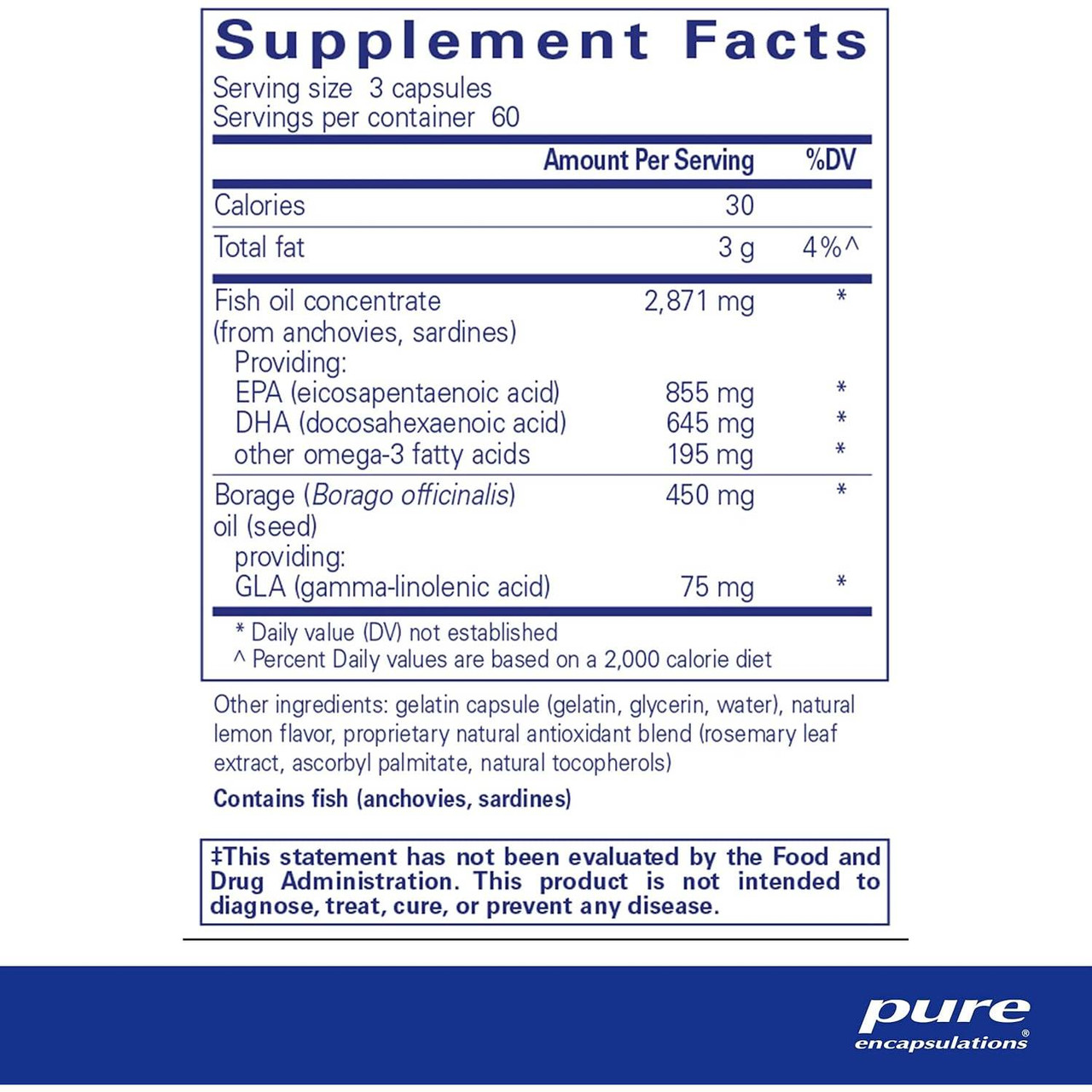 Pure Encapsulations VisionPro EPA/DHA/GLA