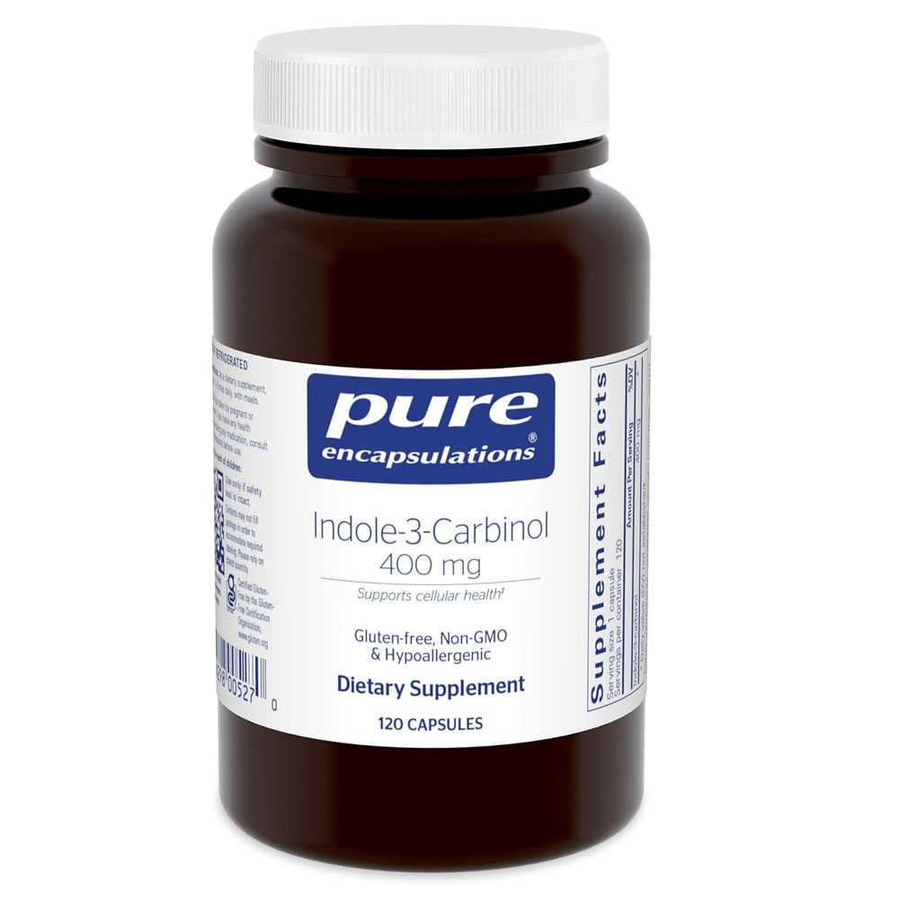 Pure Encapsulations Indole-3-Carbinol 400 mg 120 capsule bottle