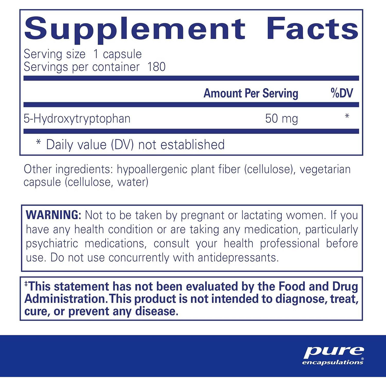 Pure Encapsulations 5-HTP 50mg