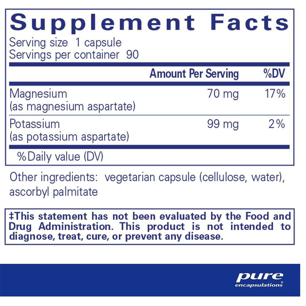 Pure Encapsulations Potassium Mag (Aspartate) PURE-KMAG BeautifiedYou.com
