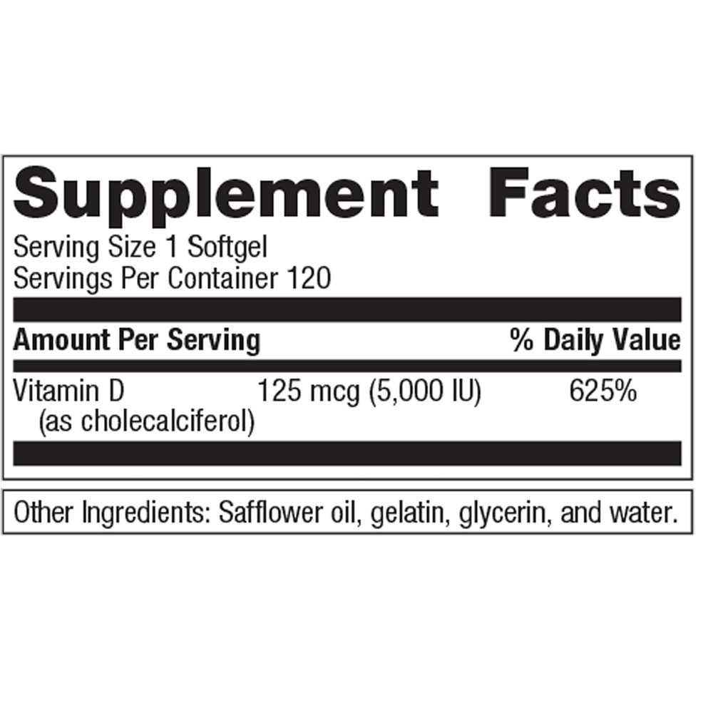 Metagenics D3 5000 Vitamin - 120 Softgels MTGN20003 BeautifiedYou.com