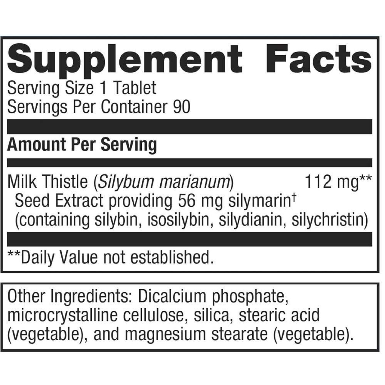 Metagenics Milk Thistle Extract Ingredients - 90 Tablets MTGN28204 BeautifiedYou.com