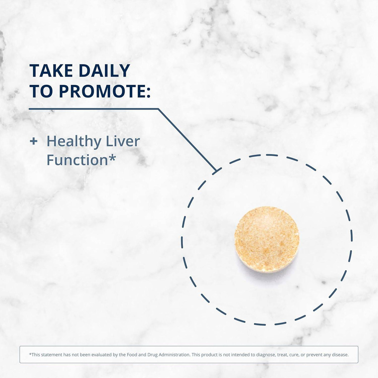 Tablet on a marble background with daily use text