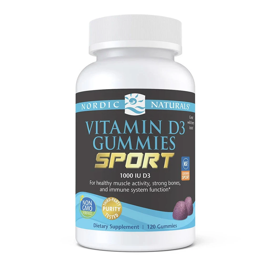 Nordic Naturals Vitamin D3 Gummies Sport Wild Berry 120 gummy bottle