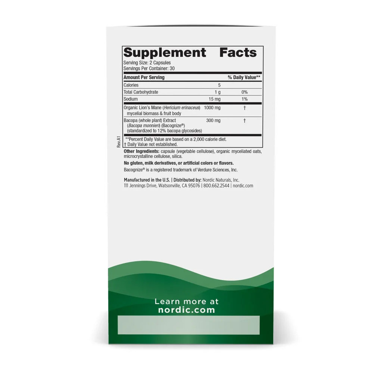 Nordic Naturals Cognition Mushroom Complex - 60 Capsules