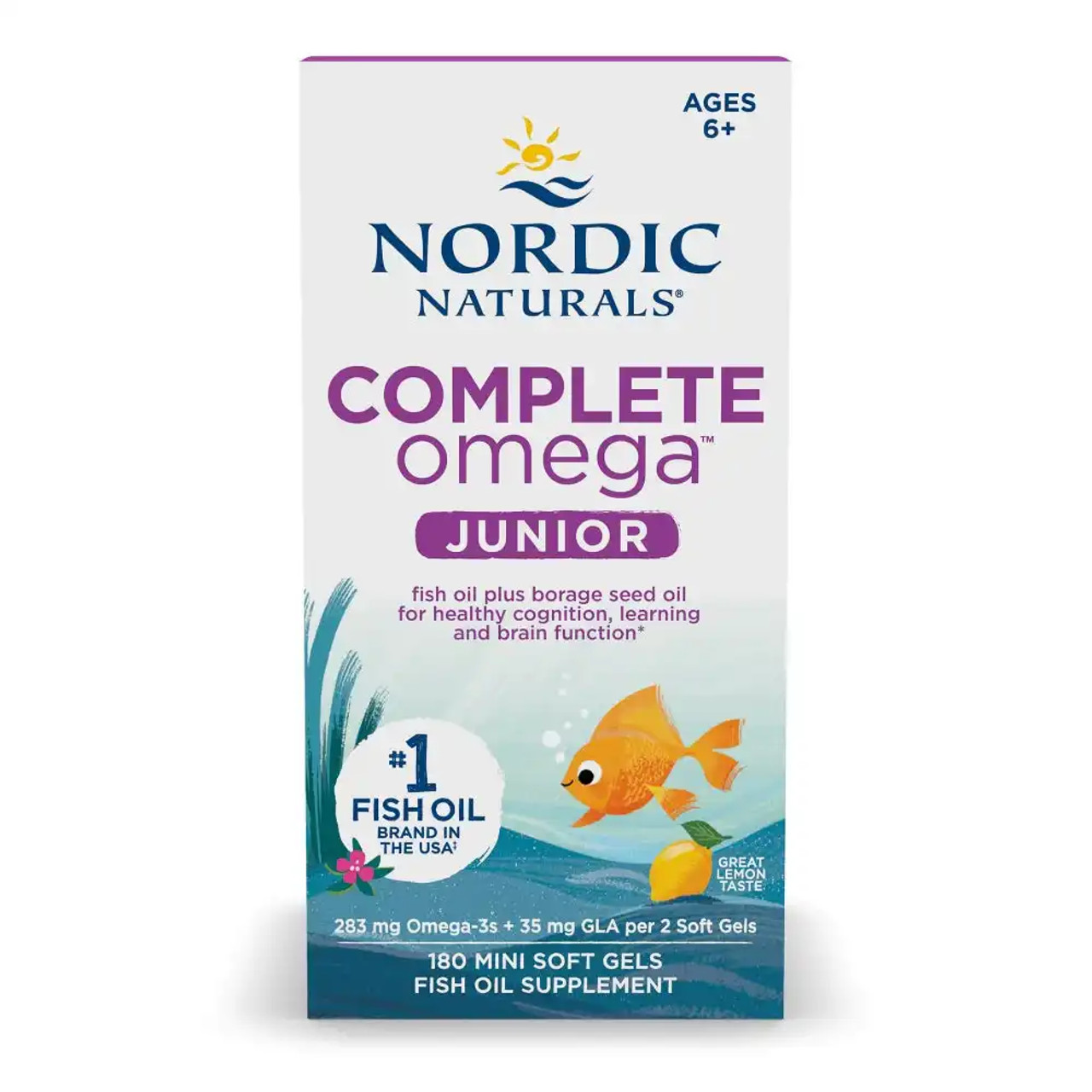 Nordic Naturals Complete Omega Junior, Lemon Flavor - 180 Softgels NDNA27758 BeautifiedYou.com
