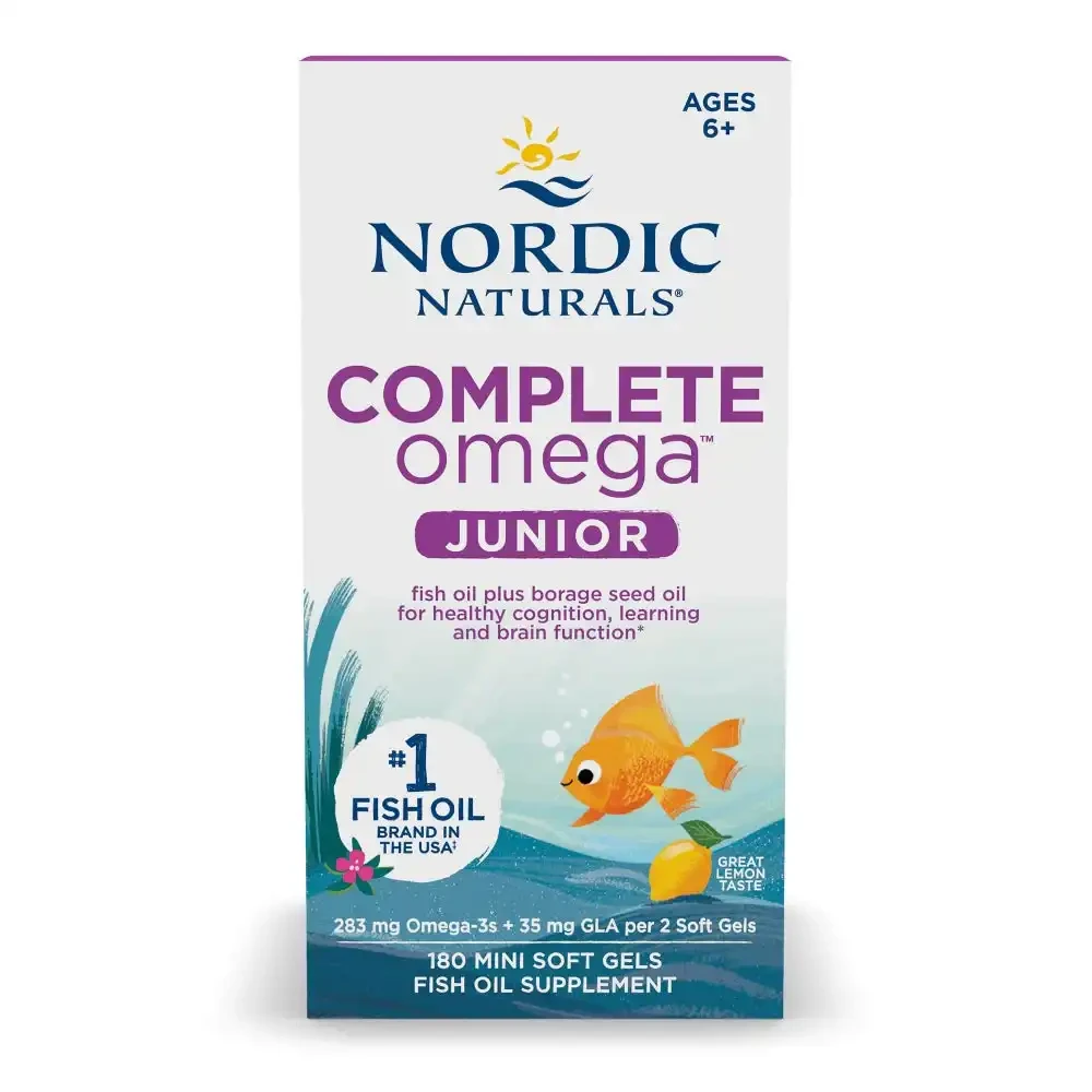 Nordic Naturals Complete Omega Junior lemon 180 mini softgel box