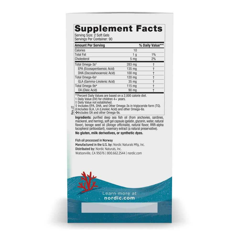 Complete Omega Junior box back with supplement facts