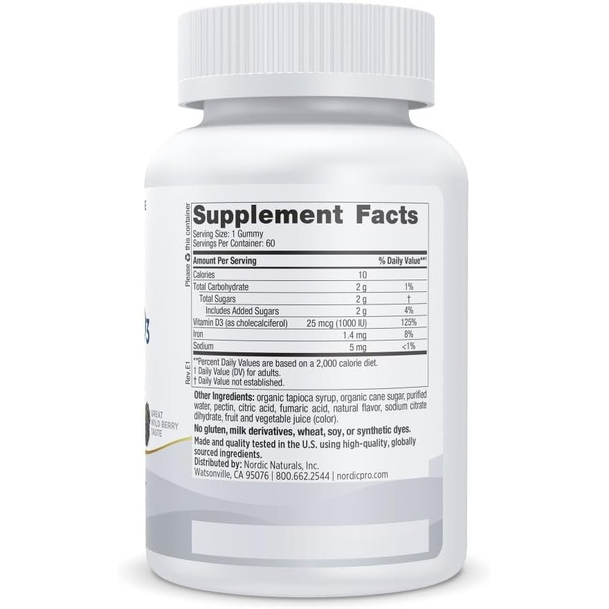 Nordic Naturals Vitamin D3 Gummies, Wild Berry Flavor