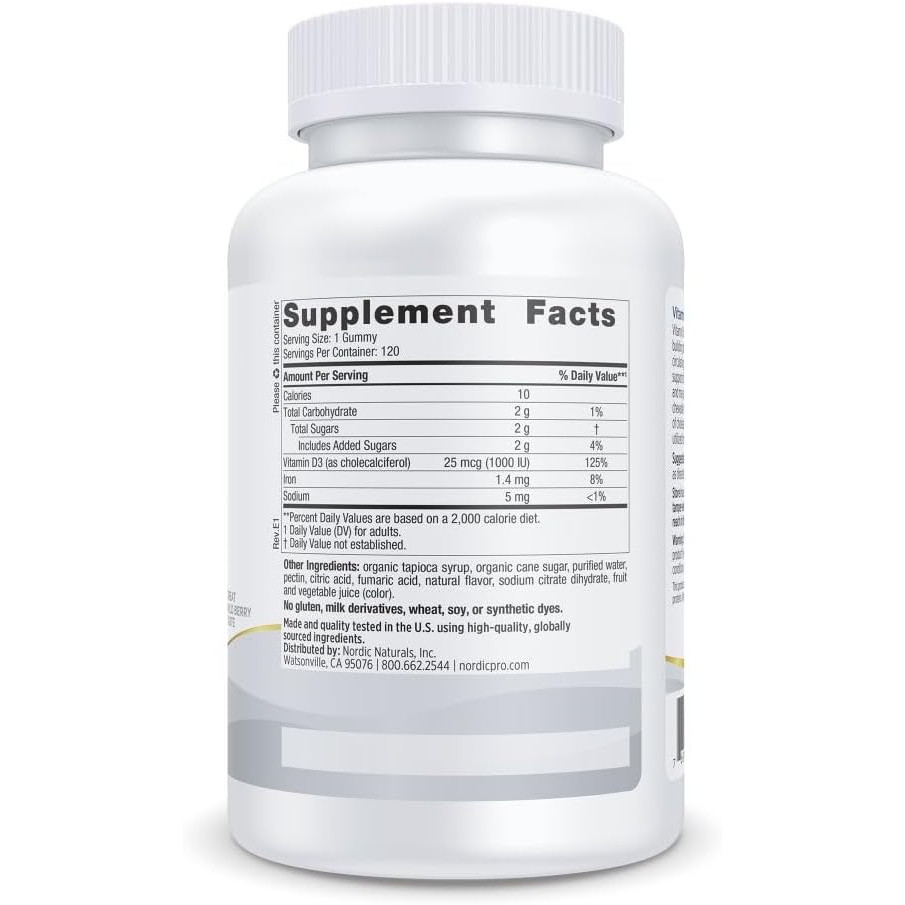 Nordic Naturals Vitamin D3 Gummies, Wild Berry Flavor