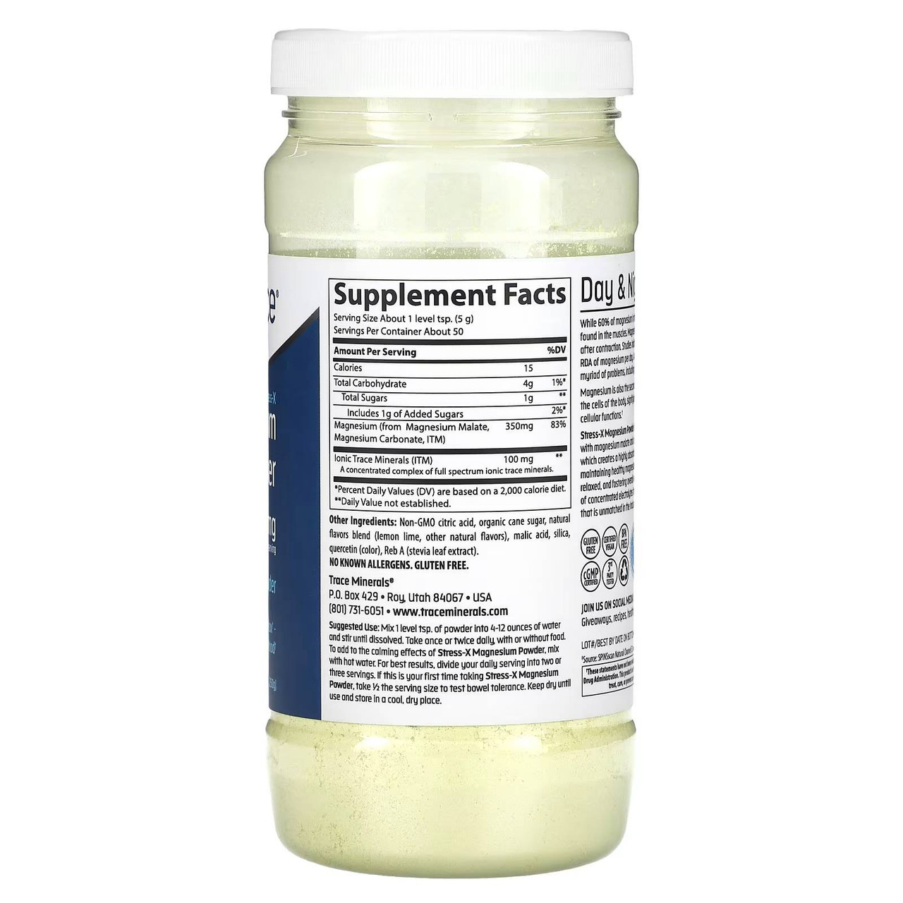 Trace Minerals Stress-X Magnesium Powder Lemon-Lime