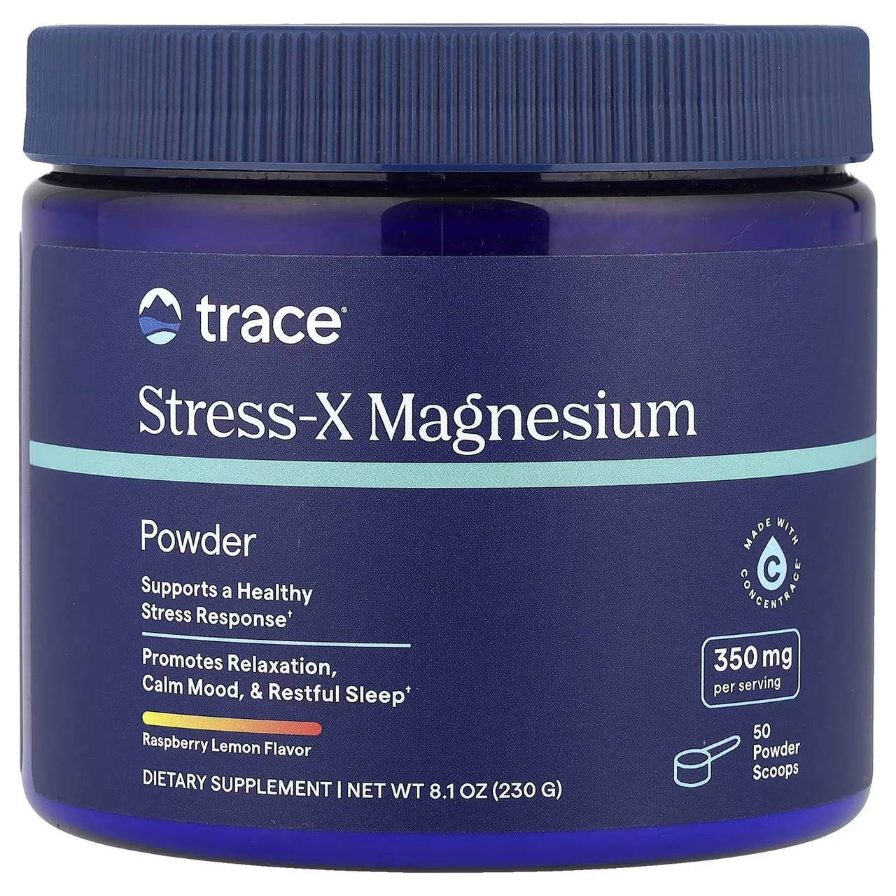Trace Minerals Stress-X Magnesium Powder, Raspberry Lemon TRMS03523 23.99