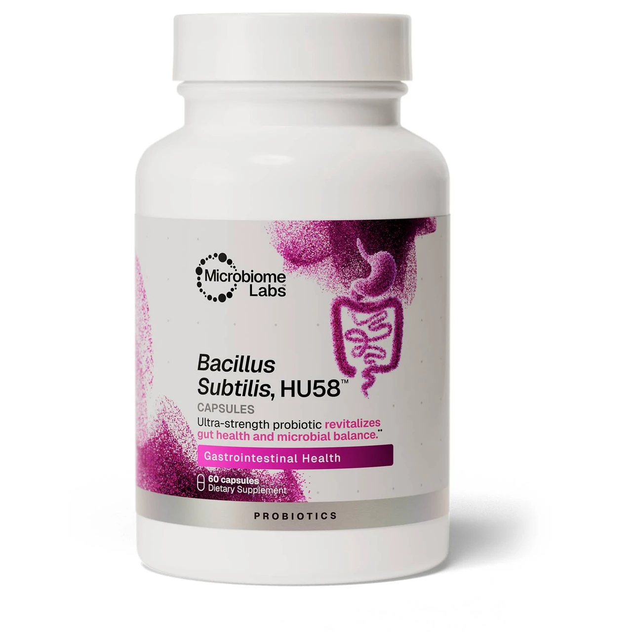 Microbiome Labs Bacillus Subtilis, HU58 - 60 Capsules