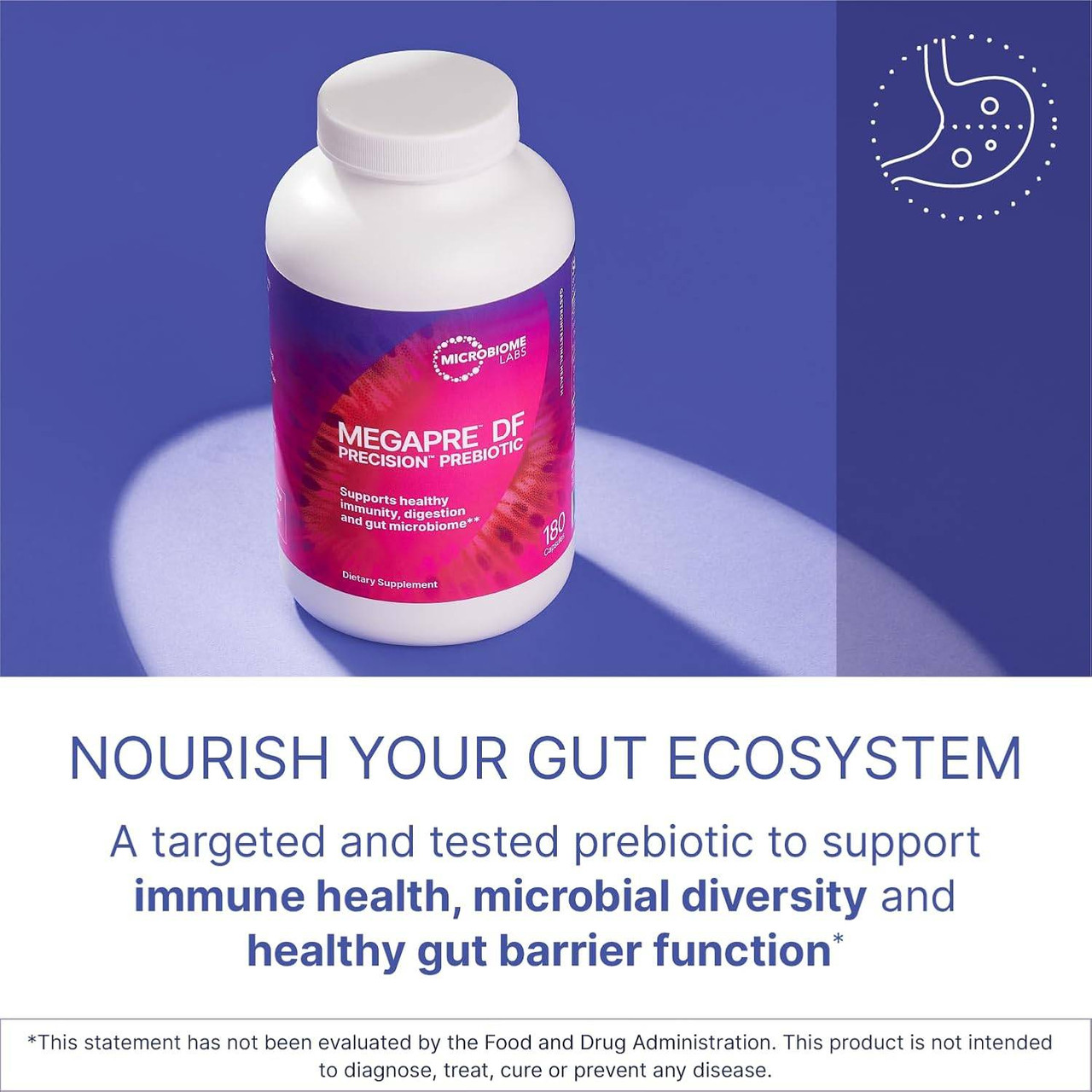 Microbiome Labs MegaPre Capsules, Dairy Free - 180 Capsules