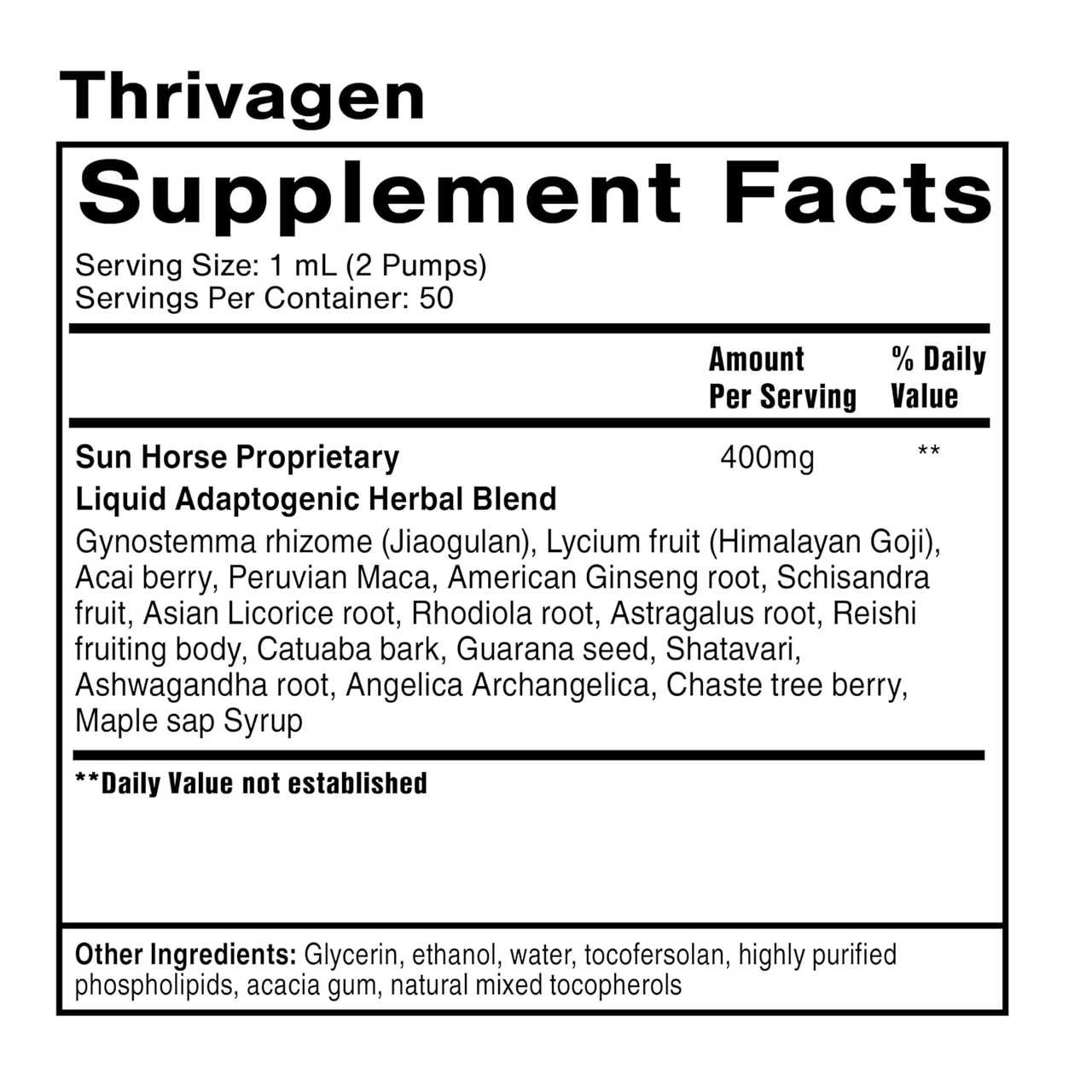Quicksilver Scientific Thrivagen, Liposomal Adaptogenic Elixir - 1.7 Ounces QKSC24505 BeautifiedYou.com