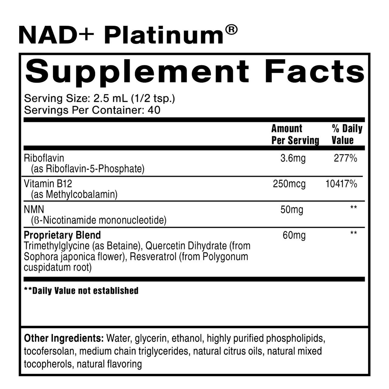 Quicksilver Scientific NAD+ Platinum - 100 Milliliters QKSC48007 BeautifiedYou.com