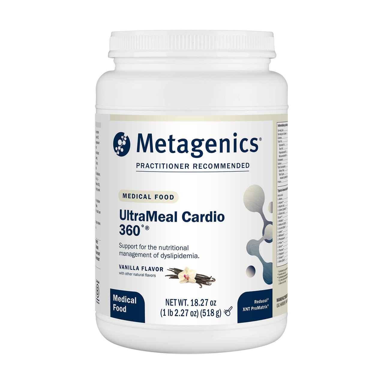 Metagenics UltraMeal Cardio 360 Vanilla 518 gram tub