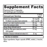 Breast Cycle Blend supplement facts with vitamins A and E, iodine, borage seed oil, chaste tree and dandelion