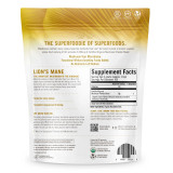 Back of Lion's Mane pouch with supplement facts