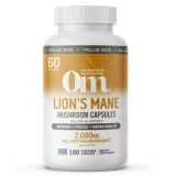 Om Mushroom Superfood Lion's Mane mushroom 180 vegetable capsule bottle