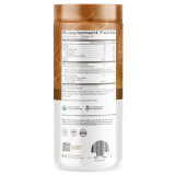 Back of Om Coffee Latte canister with supplement facts and directions