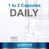 Capsules beside a glass, 1 to 2 capsules daily graphic