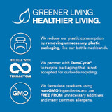 Douglas Laboratories greener living, healthier living graphic with TerraCycle and non-GMO icons