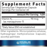 Vitamin K2 supplement facts, 90 mcg vitamin K2 as menaquinone-7 per vegetarian capsule