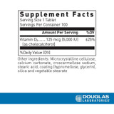 Vitamin D supplement facts panel