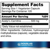 Acetyl L-Carnitine supplement facts, 120 servings per container