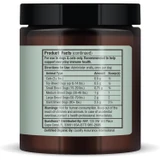 Side of Bark & Whiskers Mushroom Blend jar with directions by pet weight