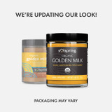 Old and new Solspring Golden Milk jars, we're updating our look, packaging may vary graphic