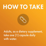 How to take graphic, adults take one capsule daily with water