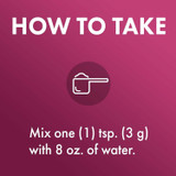 How to take graphic, mix one teaspoon (3 g) of Fermented Fruits with 8 oz of water