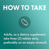 How to take graphic, adults take three tablets daily, preferably on an empty stomach